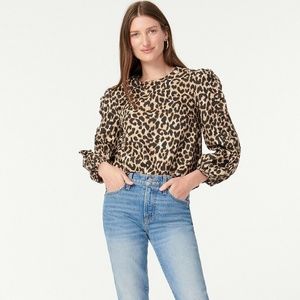 New! J Crew - long sleeve leopard top! - Medium